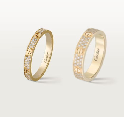 [⭐moonlume]LOVE RING 2.6mm-wide full-diamond ring Gold
