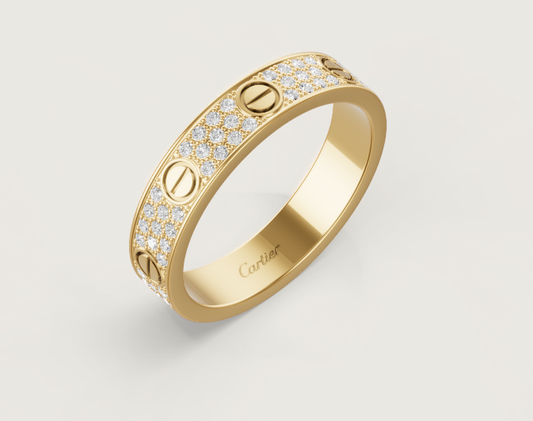 [⭐moonlume]LOVE RING 4mm-wide full-diamond ring GOLD