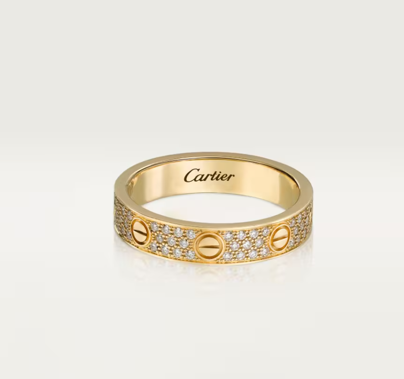 [⭐moonlume]LOVE RING 4mm-wide full-diamond ring GOLD