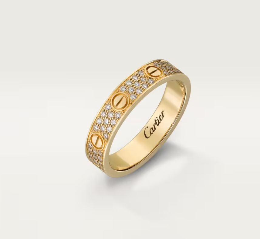 [⭐moonlume]LOVE RING 4mm-wide full-diamond ring GOLD