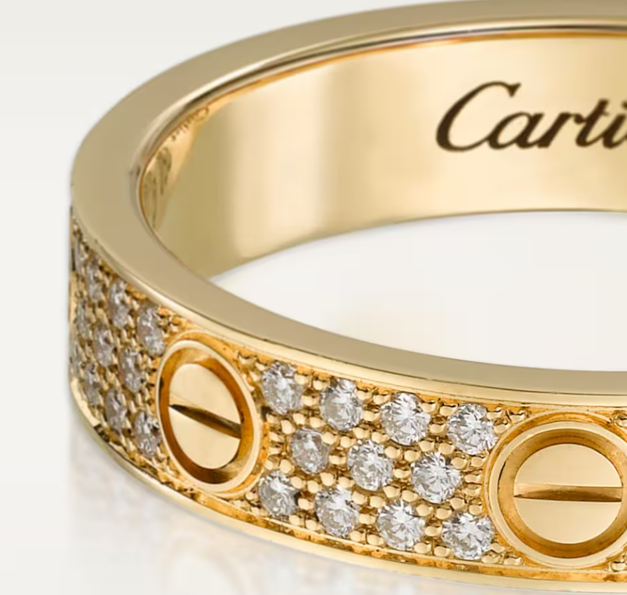 [⭐moonlume]LOVE RING 4mm-wide full-diamond ring GOLD