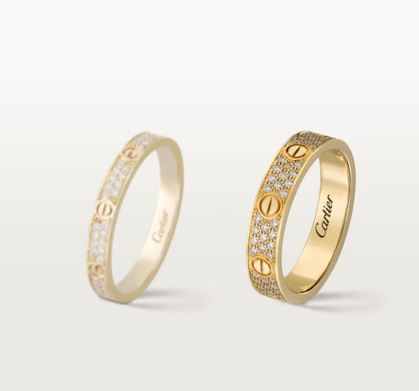 [⭐moonlume]LOVE RING 4mm-wide full-diamond ring GOLD