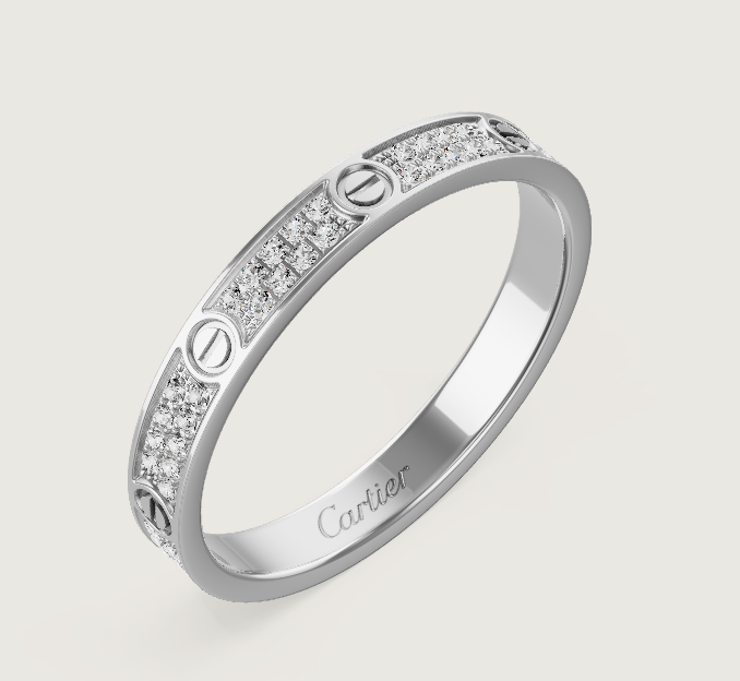 [⭐moonlume]LOVE RING 2.6mm-wide full-diamond ring silver