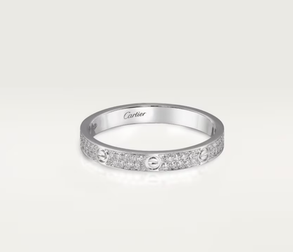 [⭐moonlume]LOVE RING 2.6mm-wide full-diamond ring silver