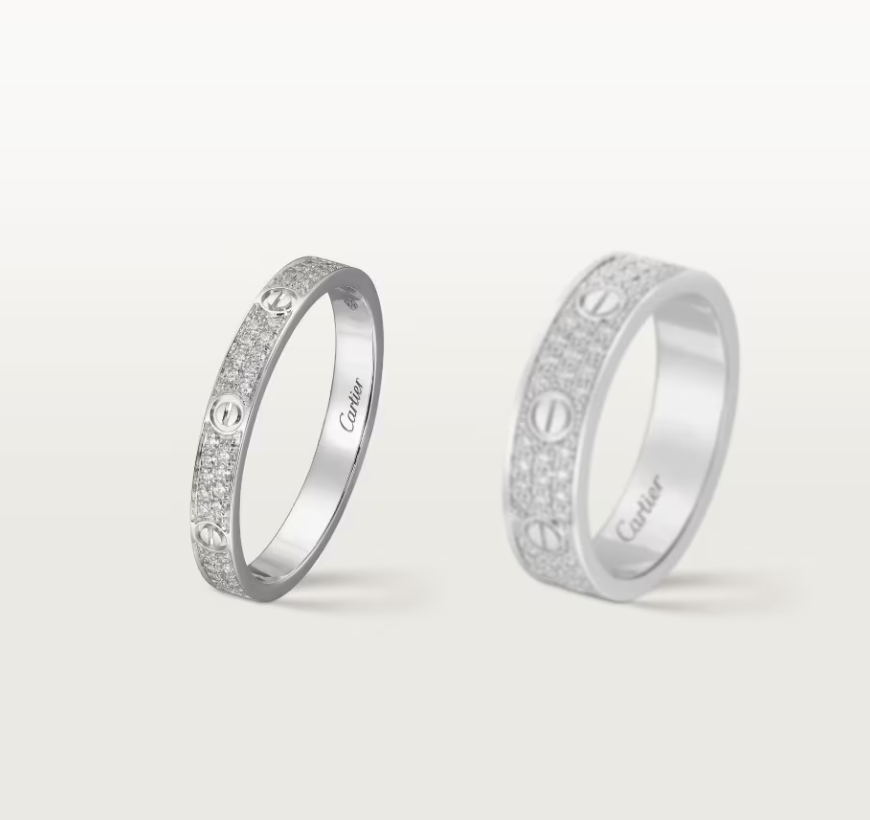 [⭐moonlume]LOVE RING 2.6mm-wide full-diamond ring silver
