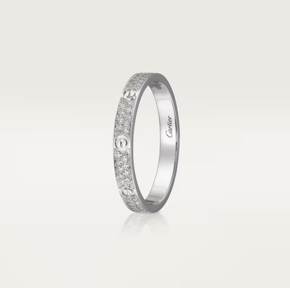 [⭐moonlume]LOVE RING 2.6mm-wide full-diamond ring silver