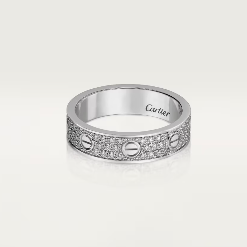 [⭐moonlume]LOVE RING 4mm-wide full-diamond ring silver