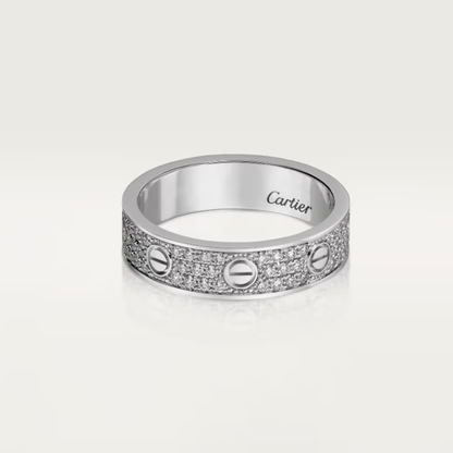 [⭐moonlume]LOVE RING 4mm-wide full-diamond ring silver