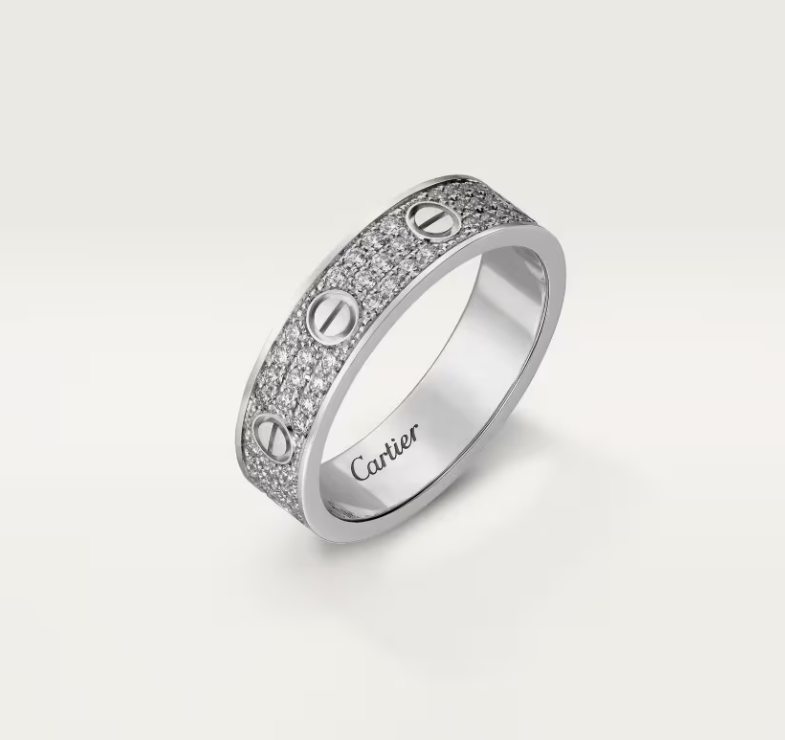 [⭐moonlume]LOVE RING 4mm-wide full-diamond ring silver