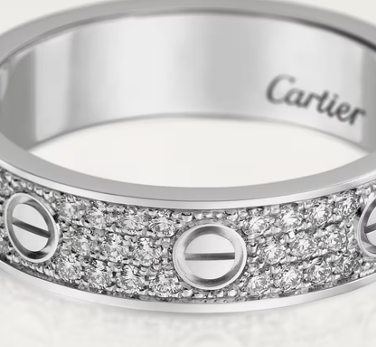 [⭐moonlume]LOVE RING 4mm-wide full-diamond ring silver