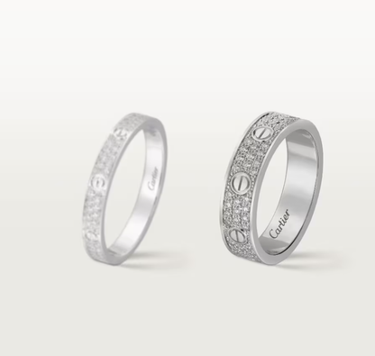 [⭐moonlume]LOVE RING 4mm-wide full-diamond ring silver