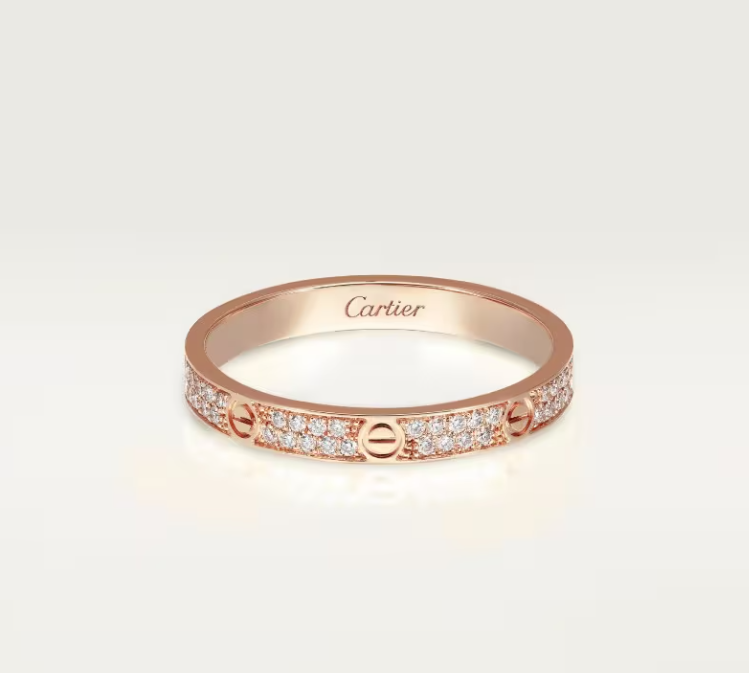 [⭐moonlume]LOVE RING 2.6mm-wide full-diamond ring Rose Gold