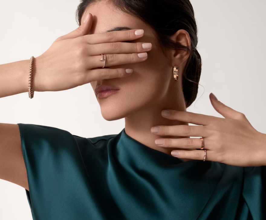 [⭐moonlume]LOVE RING 2.6mm-wide full-diamond ring Rose Gold