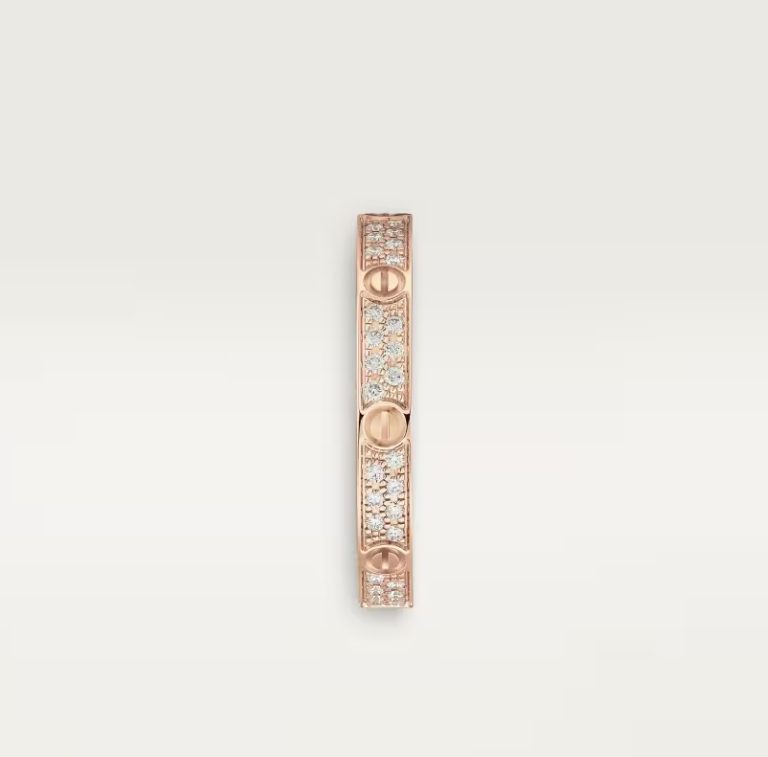 [⭐moonlume]LOVE RING 2.6mm-wide full-diamond ring Rose Gold