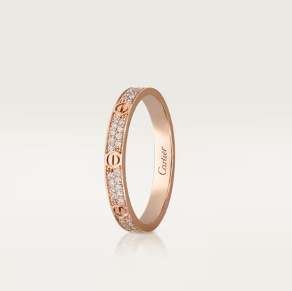 [⭐moonlume]LOVE RING 2.6mm-wide full-diamond ring Rose Gold