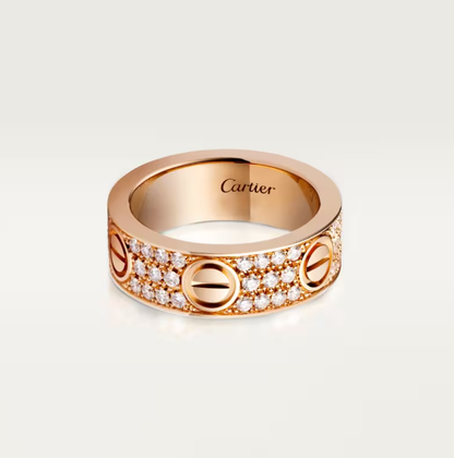 [⭐moonlume]LOVE RING 6.5mm-wide full-diamond ring Rose Gold