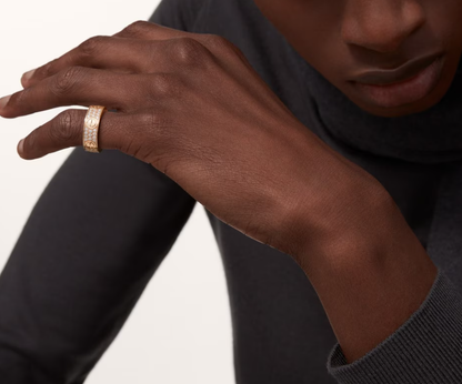 [⭐moonlume]LOVE RING 6.5mm-wide full-diamond ring Rose Gold