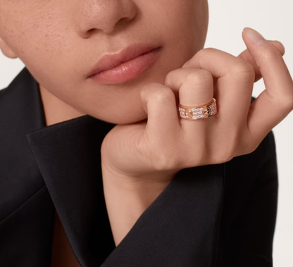 [⭐moonlume]LOVE RING 6.5mm-wide full-diamond ring Rose Gold