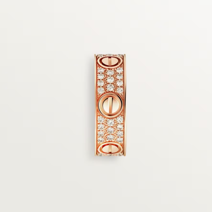 [⭐moonlume]LOVE RING 6.5mm-wide full-diamond ring Rose Gold