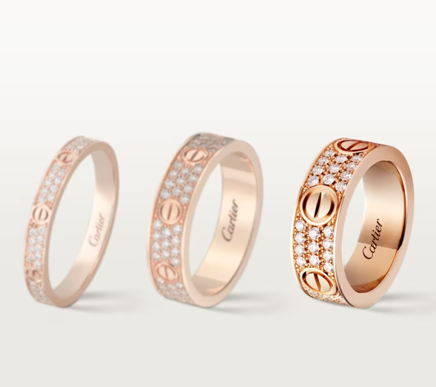 [⭐moonlume]LOVE RING 6.5mm-wide full-diamond ring Rose Gold