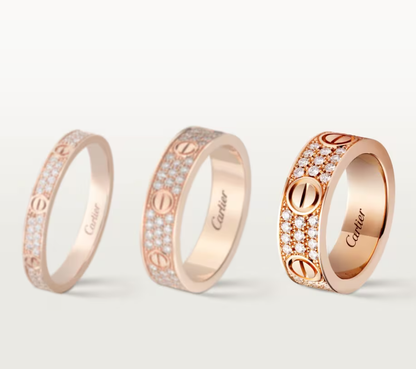 [⭐moonlume]LOVE RING 6.5mm-wide full-diamond ring Rose Gold
