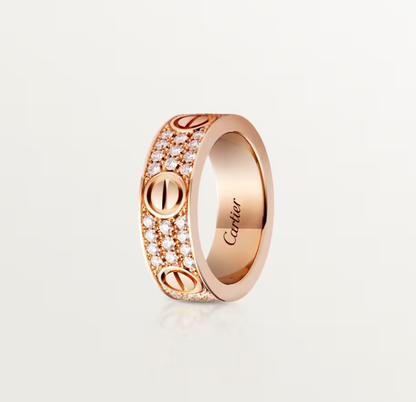[⭐moonlume]LOVE RING 6.5mm-wide full-diamond ring Rose Gold