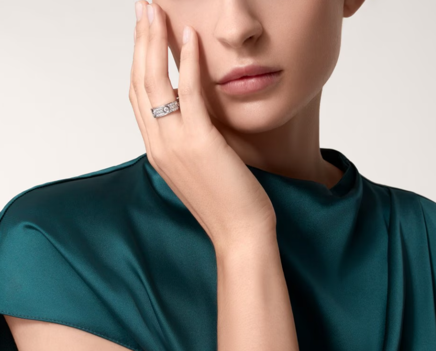 [⭐moonlume]LOVE RING 6.5MM Full Diamond, 6 Major Diamonds Silver