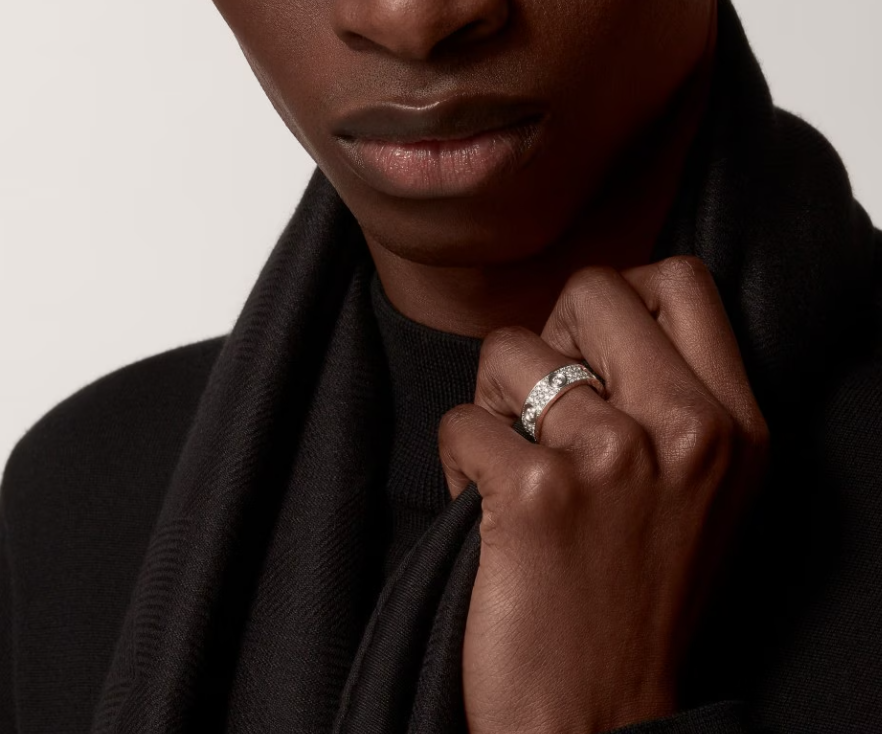 [⭐moonlume]LOVE RING 6.5MM Full Diamond, 6 Major Diamonds Silver
