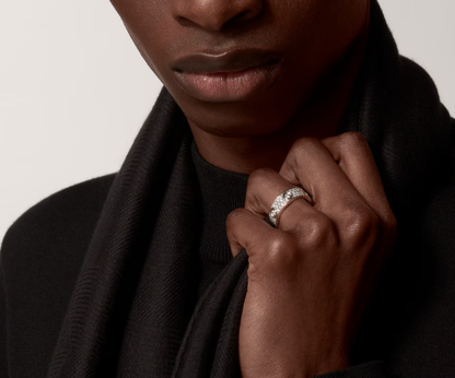 [⭐moonlume]LOVE RING 6.5MM Full Diamond, 6 Major Diamonds Silver