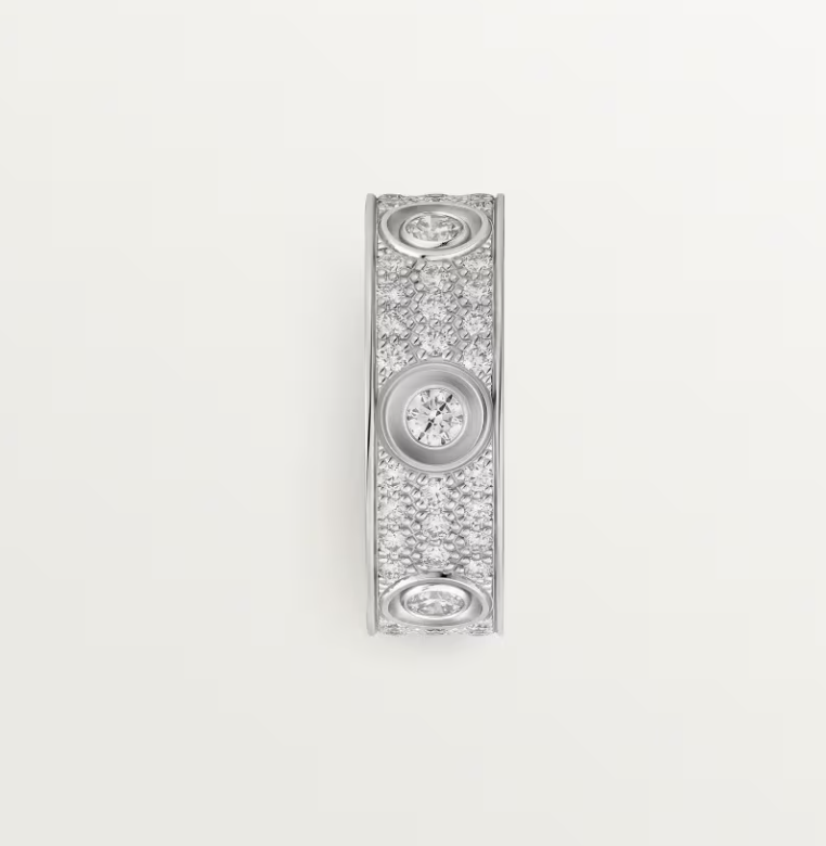 [⭐moonlume]LOVE RING 6.5MM Full Diamond, 6 Major Diamonds Silver