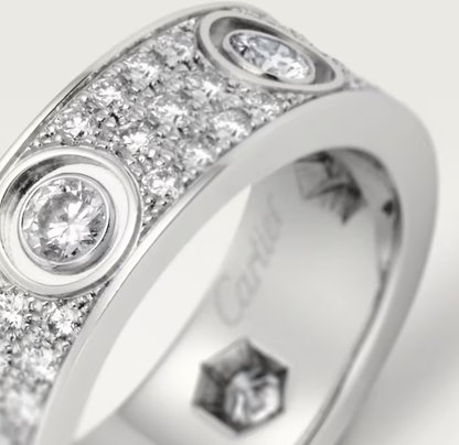 [⭐moonlume]LOVE RING 6.5MM Full Diamond, 6 Major Diamonds Silver