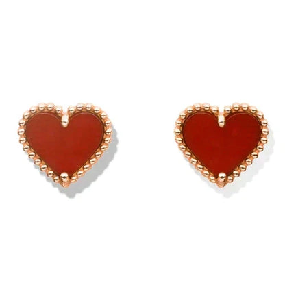 [⭐moonlume]HEART CARNELIAN STUD EARRINGS