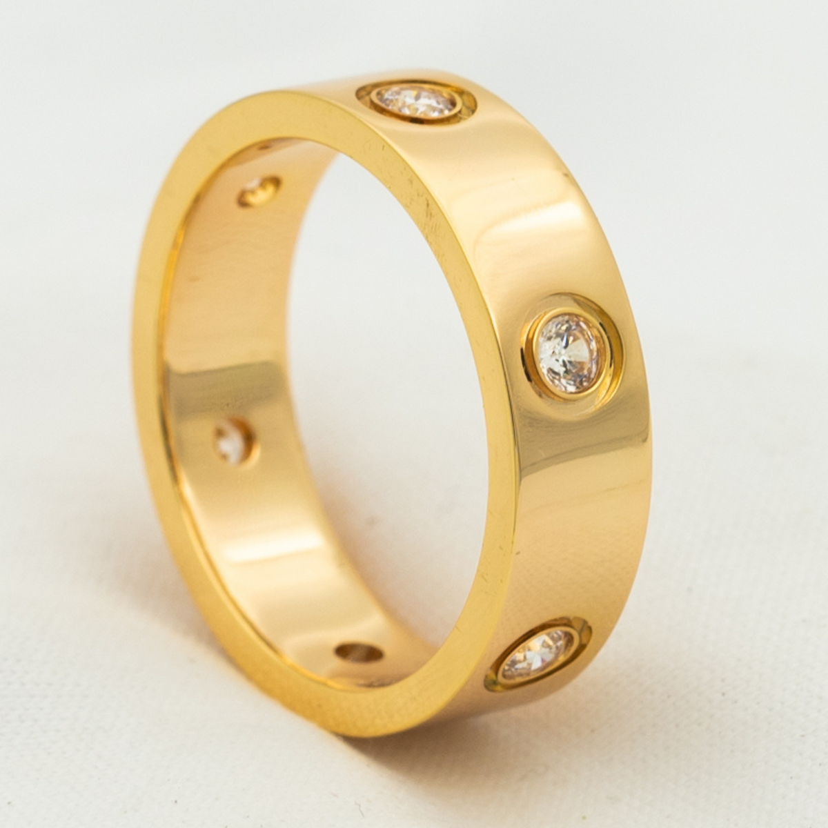 [⭐moonlume]LOVE RING 5.5MM 6 DIAMONDS PINK GOLD
