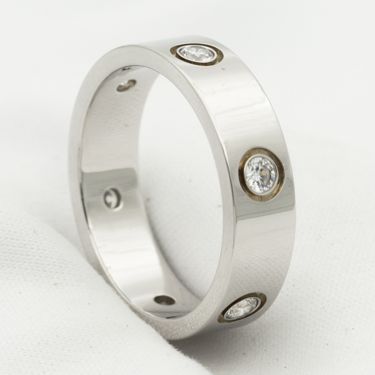[⭐moonlume]LOVE RING 5.5MM 6 DIAMONDS SILVER