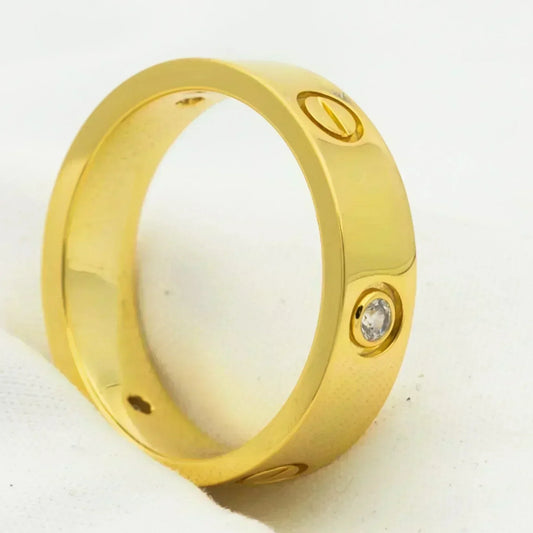 [⭐moonlume]LOVE RING 5.5MM 3 DIAMONDS GOLD