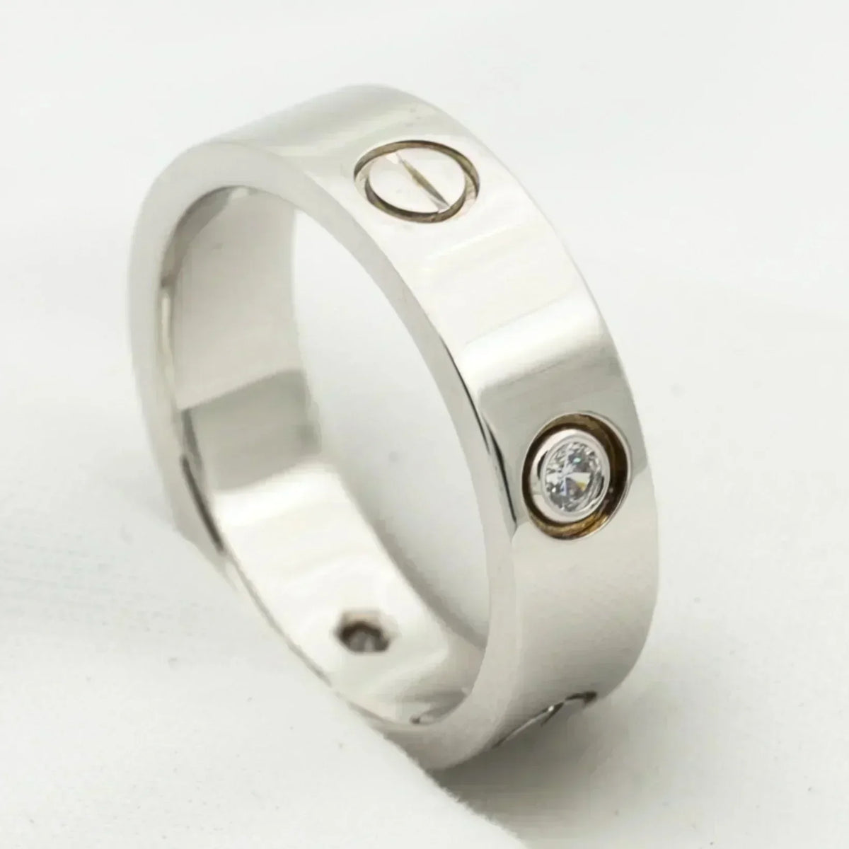 [⭐moonlume]LOVE RING 5.5MM 3 DIAMONDS SILVER