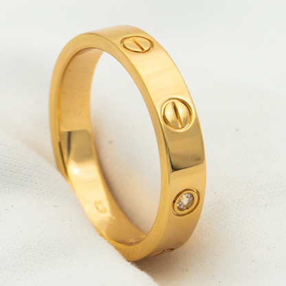 [⭐moonlume]LOVE RING 4MM 1 DIAMOND PINK GOLD