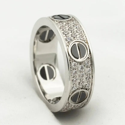 [⭐moonlume]LOVE RING 5.5MM DIAMONDS PAVED CERAMIC