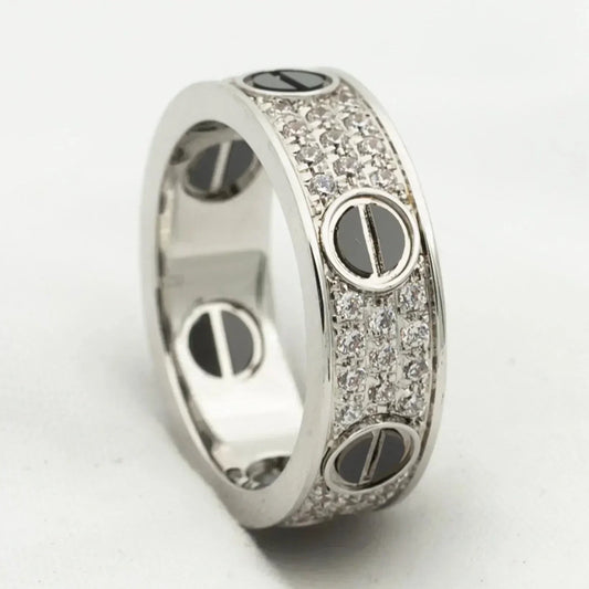 [⭐moonlume]LOVE RING 5.5MM DIAMONDS PAVED CERAMIC
