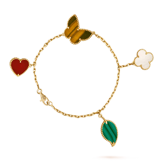 [⭐moonlume]LUCKY SPRING 5 MOTIF GOLD BRACELET