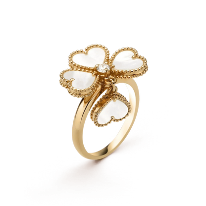 [⭐moonlume]SWEET CLOVER WHITE MOP RING