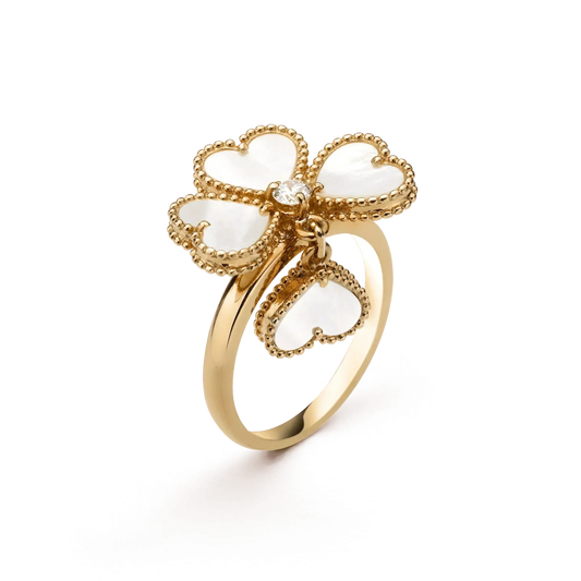 [⭐moonlume]SWEET CLOVER WHITE MOP RING