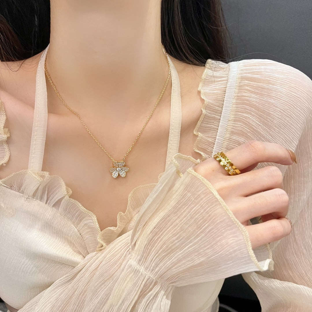 [⭐moonlume]FLOWER DIAMOND NECKLACE