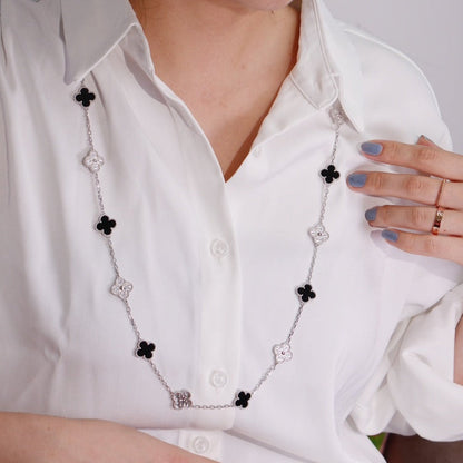 [⭐moonlume]CLOVER 20 MOTIFS ONYX DIAMOND SILVER