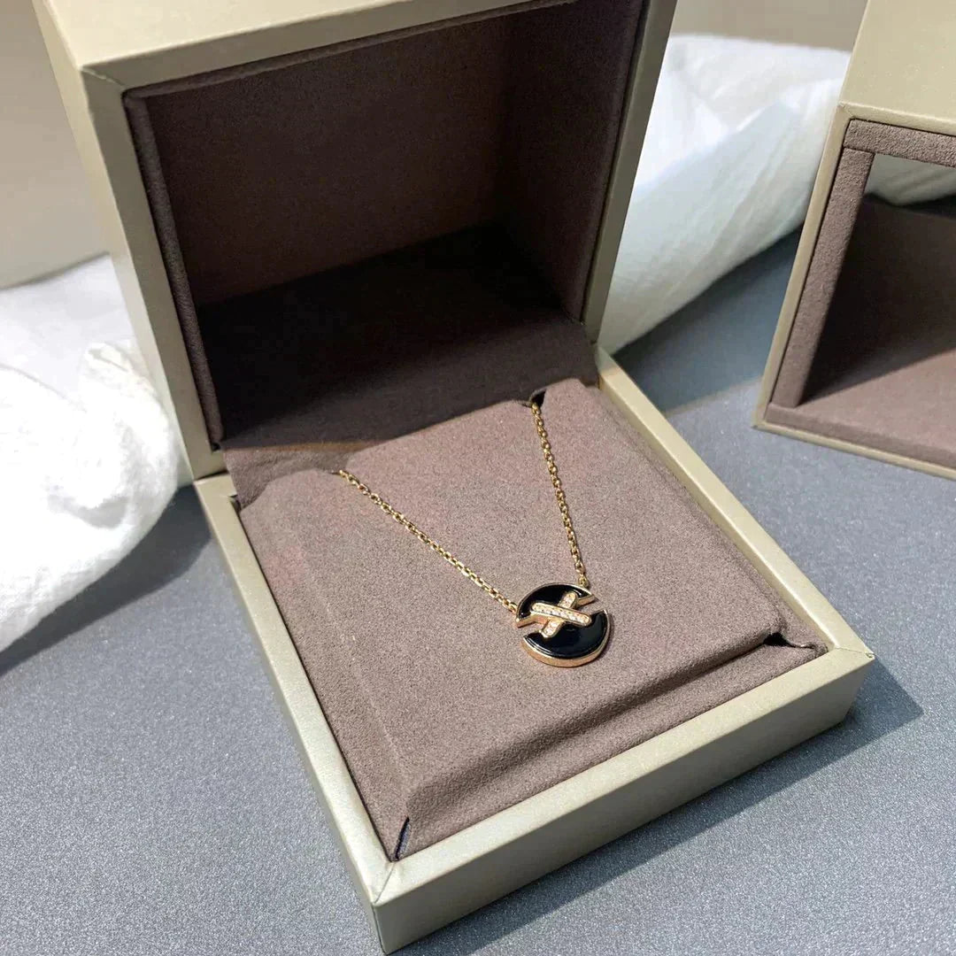 [⭐moonlume]JEUX DE ROSE GOLD DIAMOND NECKLACE