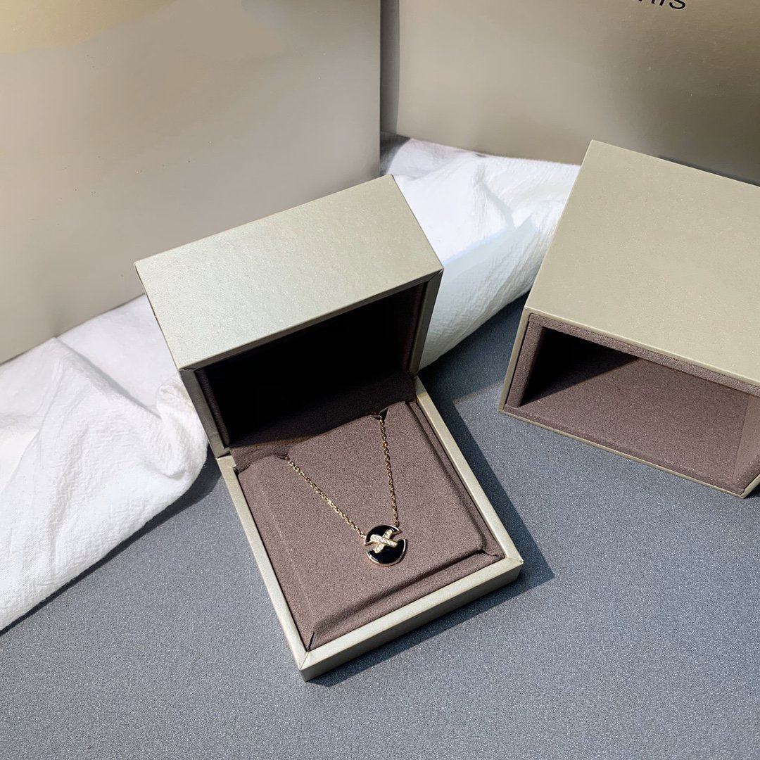 [⭐moonlume]JEUX DE PINK GOLD DIAMOND NECKLACE