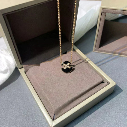 [⭐moonlume]JEUX DE ROSE GOLD DIAMOND NECKLACE
