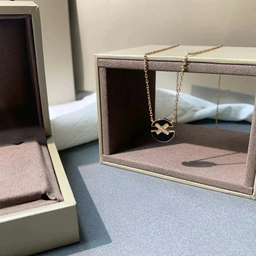[⭐moonlume]JEUX DE ROSE GOLD DIAMOND NECKLACE