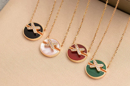 [⭐moonlume]JEUX DE ROSE GOLD DIAMOND NECKLACE