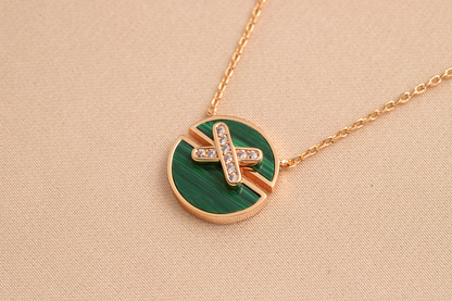 [⭐moonlume]JEUX DE PINK GOLD DIAMOND NECKLACE
